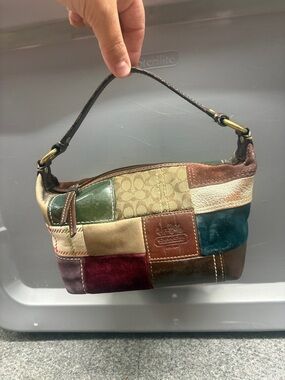 Vintage Coach Multicolor Patchwork Leather Mini Shoulder Bag 40928